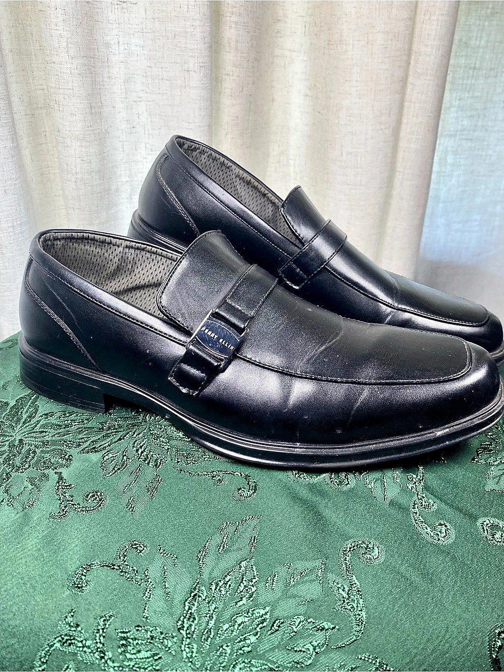 Perry Ellis Portfolio Justin 2 RB Black Slip On Dress Loafers Shoes 10.5